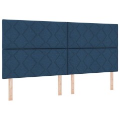 vidaXL Letto a Molle e Materasso Blu 200x200 cm in Tessuto