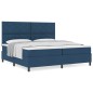 vidaXL Letto a Molle e Materasso Blu 200x200 cm in Tessuto