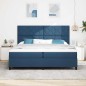 vidaXL Letto a Molle e Materasso Blu 200x200 cm in Tessuto