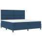 vidaXL Letto a Molle e Materasso Blu 200x200 cm in Tessuto
