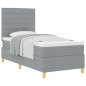 vidaXL Letto a Rete con Materasso Grigio Chiaro 90x200 cm Tessuto