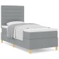 vidaXL Letto a Rete con Materasso Grigio Chiaro 90x200 cm Tessuto