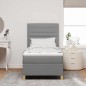 vidaXL Letto a Rete con Materasso Grigio Chiaro 90x200 cm Tessuto