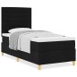 vidaXL Letto Box Spring con Materasso Nero 100x200 cm in Tessuto