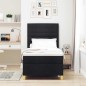 vidaXL Letto Box Spring con Materasso Nero 100x200 cm in Tessuto