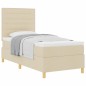 vidaXL Letto Box Spring con Materasso Crema 100x200 cm Tessuto