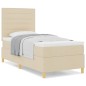 vidaXL Letto Box Spring con Materasso Crema 100x200 cm Tessuto