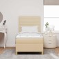 vidaXL Letto Box Spring con Materasso Crema 100x200 cm Tessuto