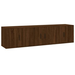 Set Mobili Porta TV 3 pz Rovere Marrone in Legno Multistrato