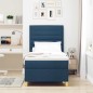 vidaXL Letto Box Spring e Materasso Blu 100x200 cm Tessuto vidaXL Letto Box Spring e Materasso Blu 100x200 cm Tessuto