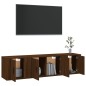 Set Mobili Porta TV 3 pz Rovere Marrone in Legno Multistrato Set Mobili Porta TV 3 pz Rovere Marrone in Legno Multistrato