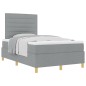 vidaXL Letto matrimoniale piccolo con rete a molle e materasso grigio chiaro in tessuto