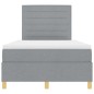vidaXL Letto matrimoniale piccolo con rete a molle e materasso grigio chiaro in tessuto