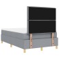 vidaXL Letto matrimoniale piccolo con rete a molle e materasso grigio chiaro in tessuto