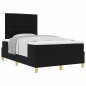 vidaXL Letto con box spring e materasso nero di tessuto matrimoniale piccolo