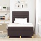 vidaXL Letto con Box Spring e Materasso Marrone Scuro Matrimoniale in Tessuto vidaXL Letto con Box Spring e Materasso Marrone Scuro Matrimoniale in Tessuto