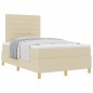 vidaXL Letto Box Spring con materasso in panna - piccolo matrimoniale in tessuto