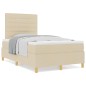 vidaXL Letto Box Spring con materasso in panna - piccolo matrimoniale in tessuto