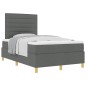 vidaXL Letto a molle e materasso grigio scuro 120x200 cm in tessuto