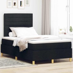 vidaXL Letto a Mola con Materasso Nero 120x200 cm in Tessuto