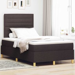 vidaXL Letto Box Spring con Materasso Marrone Scuro 120x200 cm Tessuto
