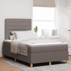 vidaXL Letto contenitore e materasso tortora 120x200 cm Tessuto