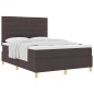 vidaXL Letto con rete a doghe con materasso Marrone scuro 140x190 cm Tessuto