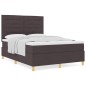 vidaXL Letto con rete a doghe con materasso Marrone scuro 140x190 cm Tessuto