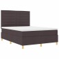 vidaXL Letto con rete a doghe con materasso Marrone scuro 140x190 cm Tessuto