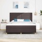 vidaXL Letto box spring con materasso marrone scuro super king in tessuto
