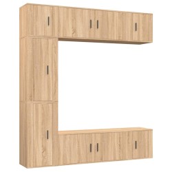 Set di Mobili Porta TV 7 pz Rovere Sonoma in Legno Multistrato