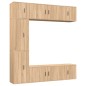 Set di Mobili Porta TV 7 pz Rovere Sonoma in Legno Multistrato Set di Mobili Porta TV 7 pz Rovere Sonoma in Legno Multistrato