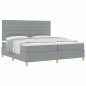 vidaXL Letto con Box Spring e Materasso Grigio Chiaro 200x200 cm Tessuto vidaXL Letto con Box Spring e Materasso Grigio Chiaro 200x200 cm Tessuto