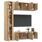 Set di Mobili Porta TV 7 pz Rovere Sonoma in Legno Multistrato Set di Mobili Porta TV 7 pz Rovere Sonoma in Legno Multistrato
