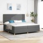 vidaXL Letto con Rete a Molle Grigio Scuro 200x200 cm Tessuto