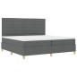 vidaXL Letto con Rete a Molle Grigio Scuro 200x200 cm Tessuto