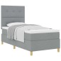 vidaXL Letto con Box Spring Grigio Chiaro 80x200 cm Tessuto