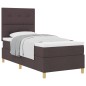 vidaXL Letto a Molle con Materasso Marrone Scuro 80x200 cm Tessuto