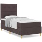 vidaXL Letto a Molle con Materasso Marrone Scuro 80x200 cm Tessuto