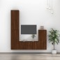 Set Mobili Porta TV 4 pz Rovere Marrone in Legno Multistrato Set Mobili Porta TV 4 pz Rovere Marrone in Legno Multistrato