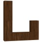 Set Mobili Porta TV 4 pz Rovere Marrone in Legno Multistrato Set Mobili Porta TV 4 pz Rovere Marrone in Legno Multistrato
