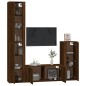 Set Mobili Porta TV 4 pz Rovere Marrone in Legno Multistrato Set Mobili Porta TV 4 pz Rovere Marrone in Legno Multistrato