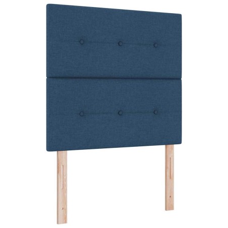 vidaXL Letto a Molle con Materasso Blu 90x200 cm Tessuto