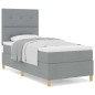 vidaXL Letto con Rete a Molla con Materasso Grigio Chiaro 100x200 cm Tessuto vidaXL Letto con Rete a Molla con Materasso Grigio Chiaro 100x200 cm Tessuto