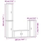 Set Mobili Porta TV 4 pz Rovere Marrone in Legno Multistrato Set Mobili Porta TV 4 pz Rovere Marrone in Legno Multistrato