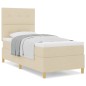 vidaXL Letto con sommier e materasso crema 100x200 cm in tessuto vidaXL Letto con sommier e materasso crema 100x200 cm in tessuto