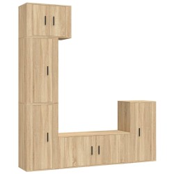 Set di Mobili Porta TV 5 pz Rovere Sonoma in Legno Multistrato