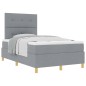 vidaXL Letto box spring e materasso Grigio chiaro Piccolo doppio Tessuto