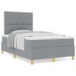 vidaXL Letto box spring e materasso Grigio chiaro Piccolo doppio Tessuto