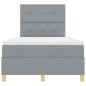 vidaXL Letto box spring e materasso Grigio chiaro Piccolo doppio Tessuto